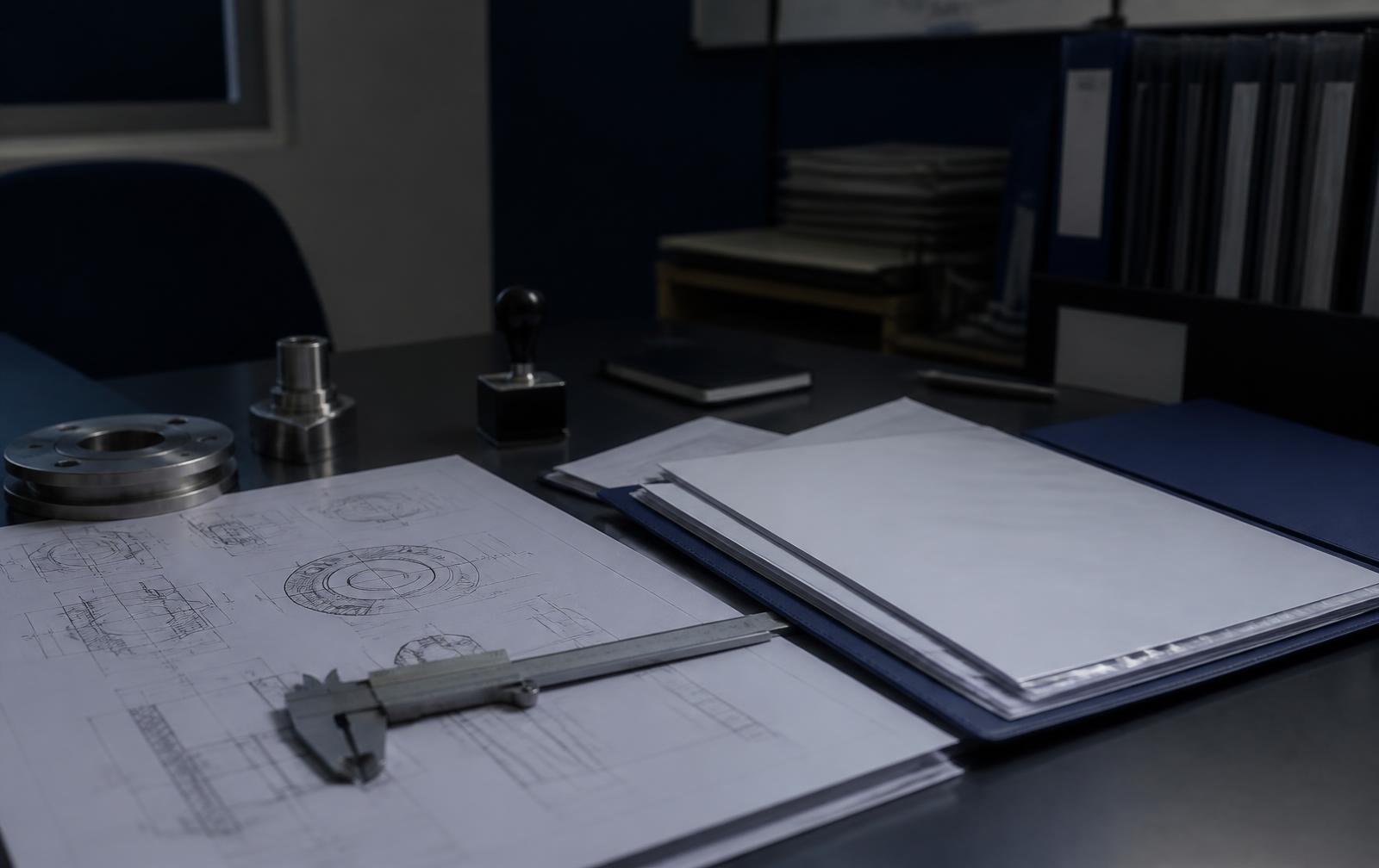 Material test certificates and drawings compiled in the quality office